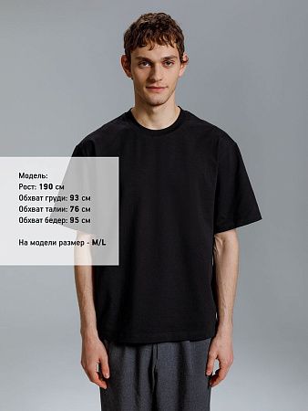 Футболка оверсайз Kangas, черная, размер XS/S