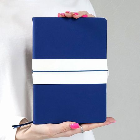 Блокнот A5 Veles в твёрдом переплёте, тёмно-синий