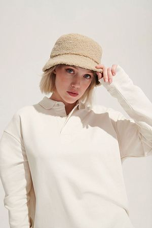 Панама Bucket двусторонняя утепленная, хаки с бежевым, размер S/M