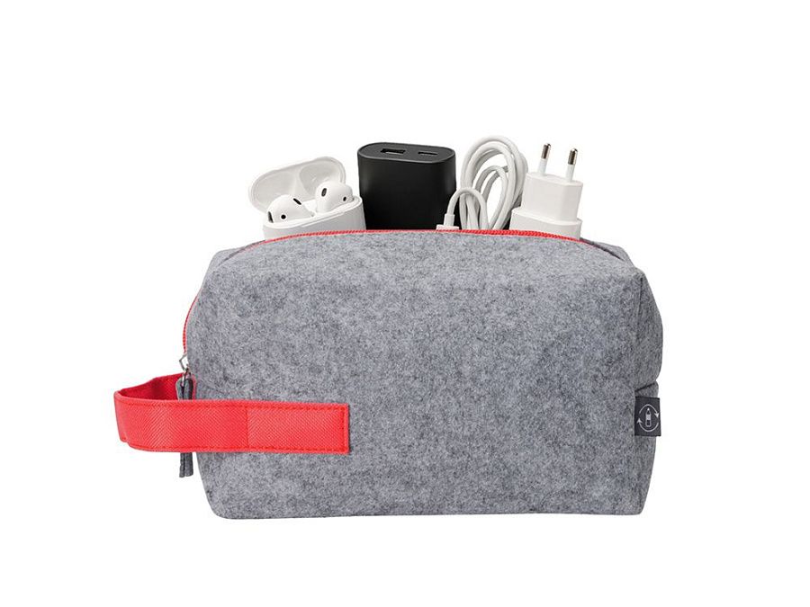 Органайзер для электроники и проводов «Felt» из RPET-фетра с ручкой