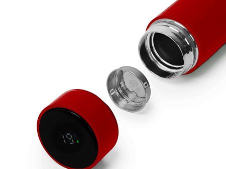 Термос FAMILY MARK LED, индикатор, soft touch