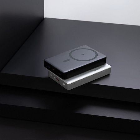 Внешний аккумулятор Atlantis PD Plus 10000mAh с функцией беспроводной зарядки 15W, серебряный