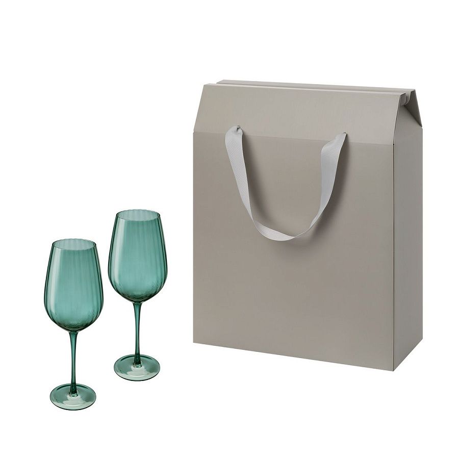 Подарочный набор 2 бокала для вина Капри (Capri) в большом подарочном пакете