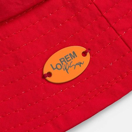 Шильдик металлический Alfa Oval, оранжевый неон