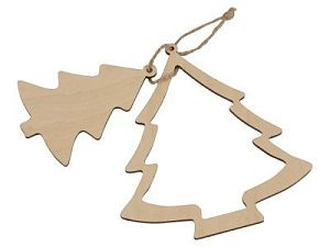 Подвеска «Две ёлочки», цвет: натуральный