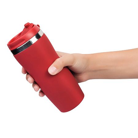Термокружка SLIM SOFT COLOR 350мл. Красная с красной крышкой 6030.03