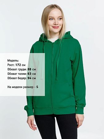 Толстовка на молнии с капюшоном Siverga 2.0, зеленая, размер L