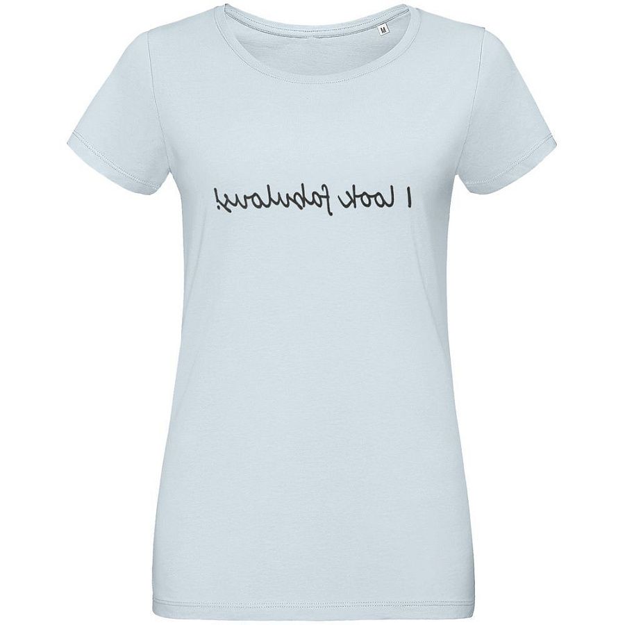 Футболка женская I Look Fabulous, голубая под нанесение