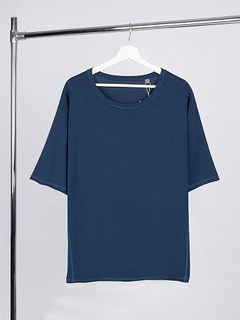 Футболка оверсайз унисекс Vozduh, темно-синяя, размер M/L
