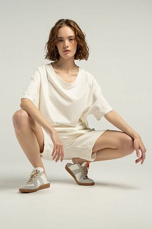 Футболка унисекс оверсайз T2, молочно-белая, размер XS/S