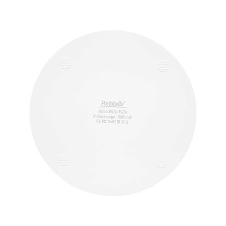 Беспроводное зарядное устройство с подсветкой 15W Аурис (Auris), белое