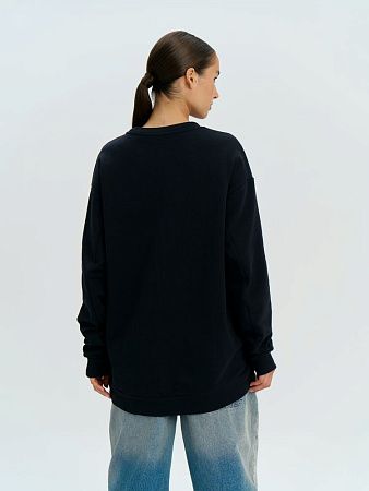 Свитшот оверсайз унисекс Omnifit, черный, размер XS/S