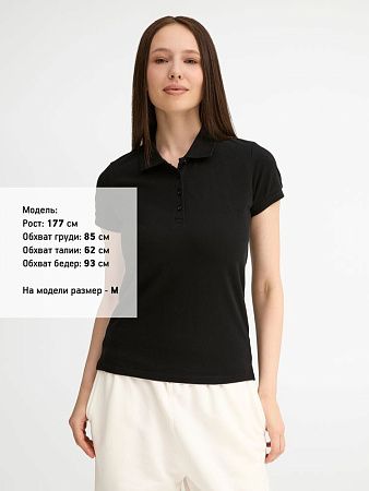 Рубашка поло женская People 210, черная, размер XXL