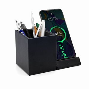 Настольный органайзер Elegans c беспроводной зарядкой, красный