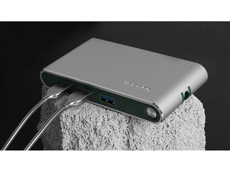 Хаб 8-в-1 Type-C «Hermes», USB 3.0 x 3, Type-C PD, HDMI, LAN, картридер