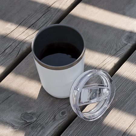 Термокружка вакуумная с керамическим покрытием Arctic, белый/синий