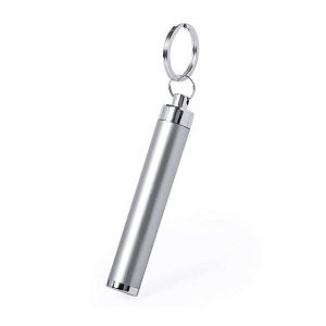 Брелок BIMOX с фонариком, серый, пластик, L=8,5 см, D=1.4 см