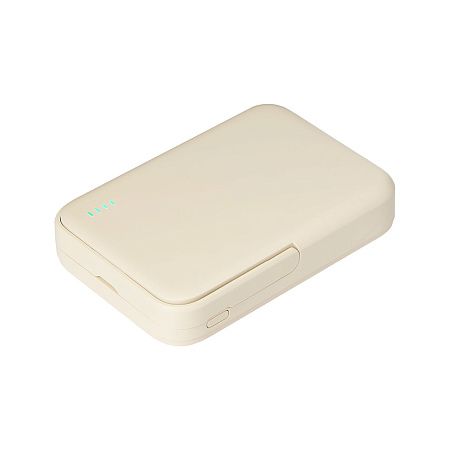 Внешний аккумулятор Юнион PD (Union PD) 10000mAh с функцией беспроводной зарядки 15W, бежевый