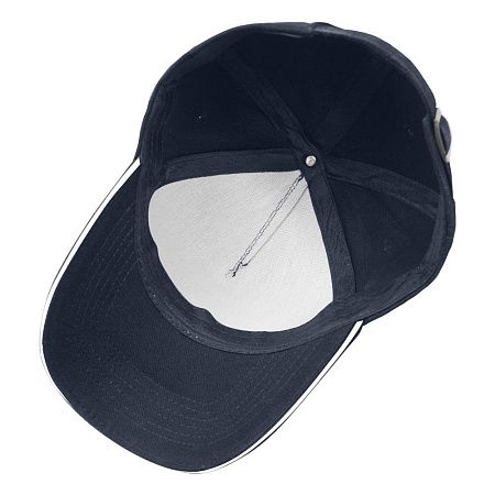 Кепка 5-панельная Oxford 300, c белым сендвичем, темно-синяя