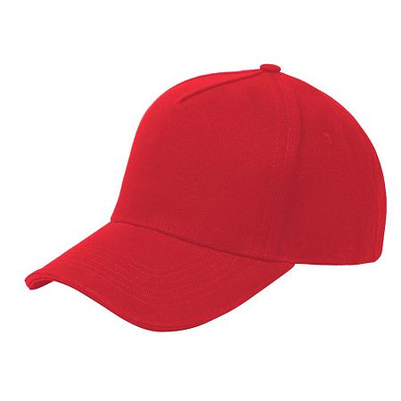 Кепка 5- панельная Oxford 300, c красным сендвичем, красная