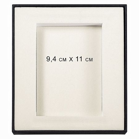 Коробка подарочная, размер 16*14*2 см, Solution Superior Linen, черная, бежевый ложемент с прямоугольной вырубкой