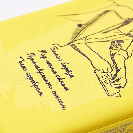Внешний аккумулятор Ларго PD (Largo PD) 5000mAh с функцией беспроводной зарядки 15W, желтый