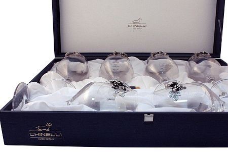 Комплект бокалов для красного вина 6 шт  UVA BLACK в подарочной упаковке 