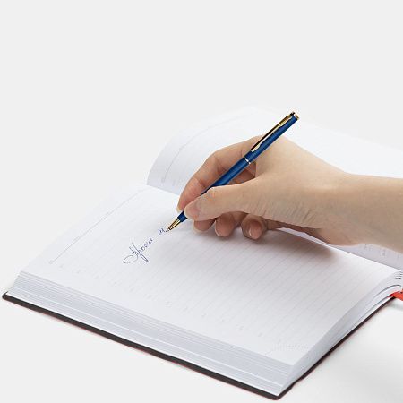 Ручка шариковая Hotel Gold, ver.2, матовая синяя