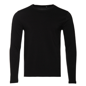 Футболка унисекс с длинным рукавом STAN хлопок/эластан 180, 35, Чёрный,  (20)  (46/S)