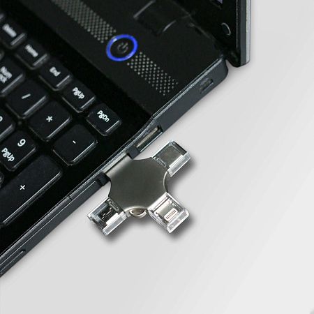 Флешка XENON 4в1 Серебристая 4444.06.64ГБ3.0