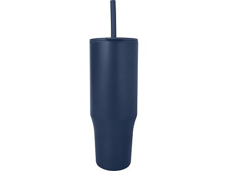 Герметичная термокружка «Brady» с силиконовой трубочкой, переработанная сталь, 900 мл