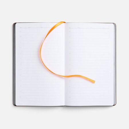 Ежедневник Trait, недатированный, черный с оранжевым