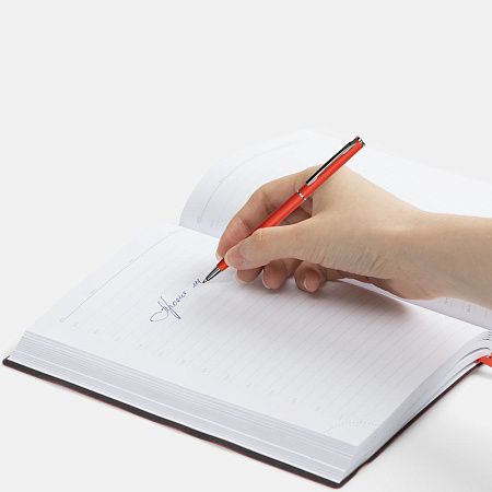 Ручка шариковая Hotel Chrome, ver.2, матовая темно-красная