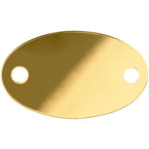 Шильдик металлический Alfa Oval, золотистый глянцевый
