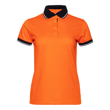 Рубашка поло женская STAN с контрастными деталями хлопок/полиэстер 185, 04CW, Оранжевый,  (28/1)  (50/XL)