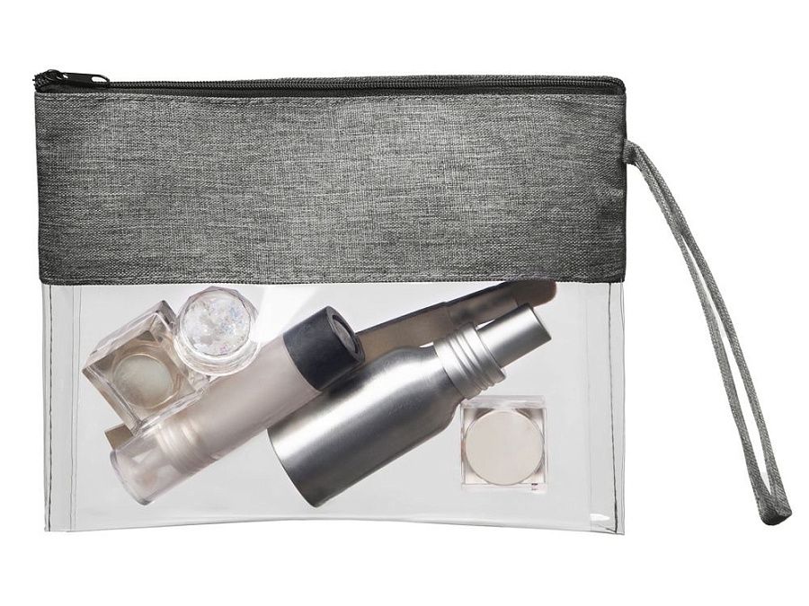 Прозрачная косметичка «Leony» из ПВХ и ткани