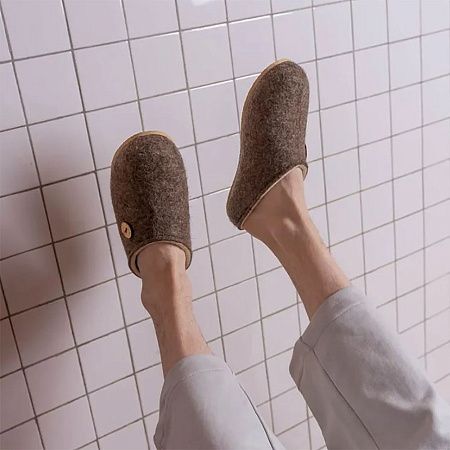 Домашние валенки Step, серо-коричневые (натуральные), размер 39