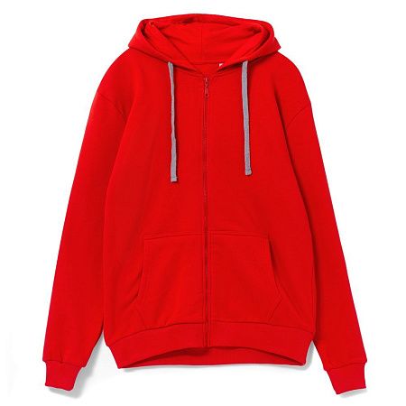 Толстовка на молнии с капюшоном Siverga Heavy, красная (алая), размер XS