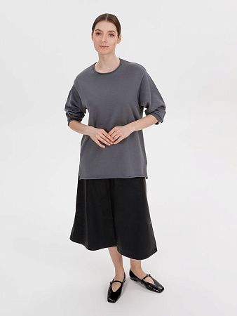 Лонгслив унисекс Siluetti Fuori, серый, размер S/M