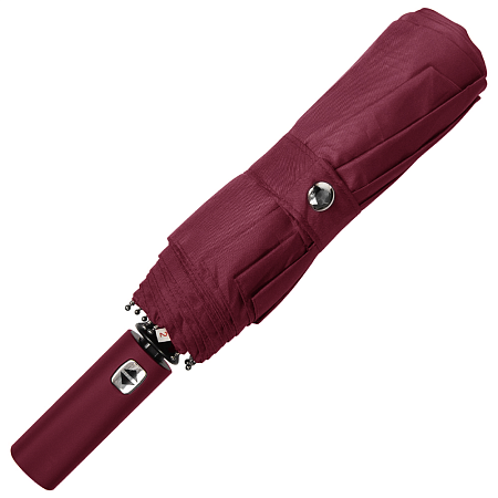 Зонт складной автоматический,  Forest Lotus, диаметр 100 см, радиус 23 дюйма, 9 панелей, в подарочной коробке, бордовый