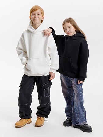 Худи детское оверсайз Junipero, черное, размер 6 лет (110-116 см)