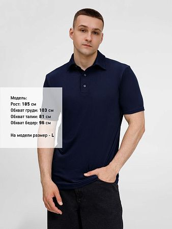 Рубашка поло унисекс Senti, темно-синяя, размер S