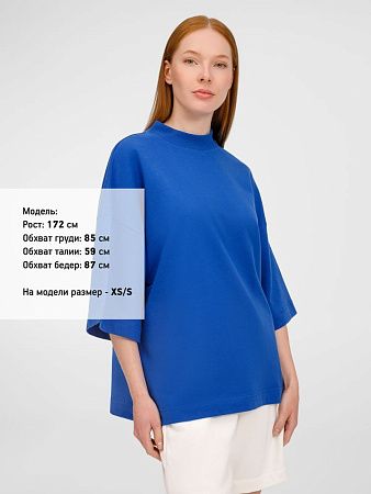 Футболка оверсайз унисекс T9, синяя, размер M/L