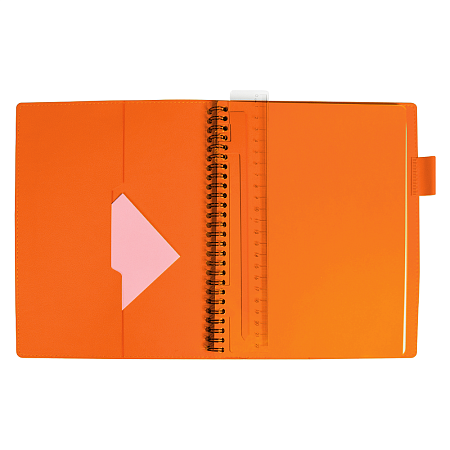 Ежедневник Flexy Verde Sivilia B5 на пружине, серо-оранжевый, недатированный, в гибкой обложке