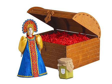 Подарочный набор: кукла фарфоровая, крем-мёд с лаймом и имбирем