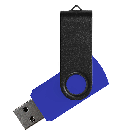 Флеш накопитель USB 2.0 Twister Сolor Mix 16GB, пластик Софт Тач/металл, синий/черный