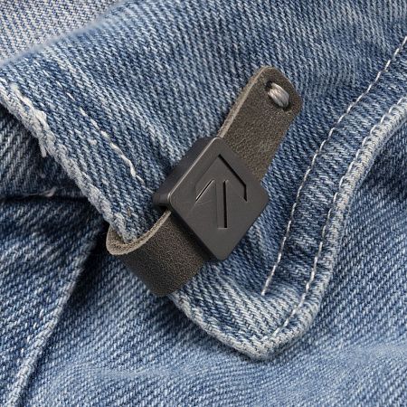 Лейбл кожаный Beta, XS, серый