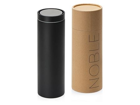 Вакуумная термокружка «Noble» с 360° крышкой-кнопкой, крафтовый тубус