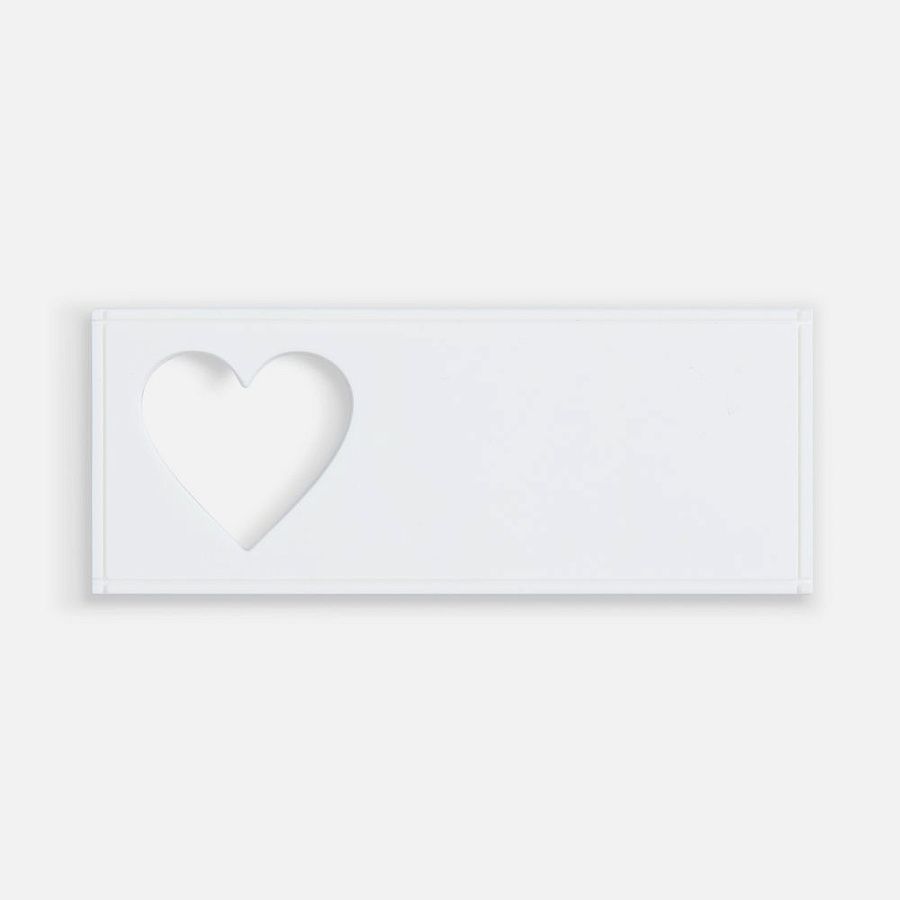 Лейбл из ПВХ с вырубкой «Сердце», белый