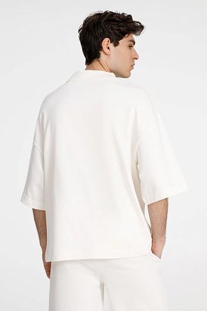 Футболка оверсайз унисекс T9, молочно-белая, размер XS/S